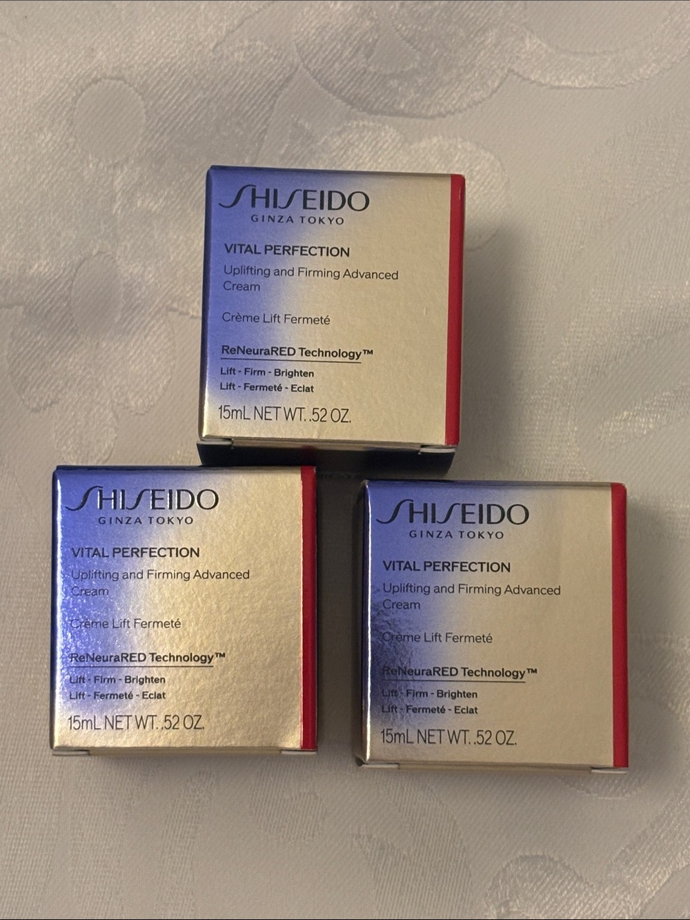 Shiseido Vital Perfection Cream, 3 new .52 oz jars